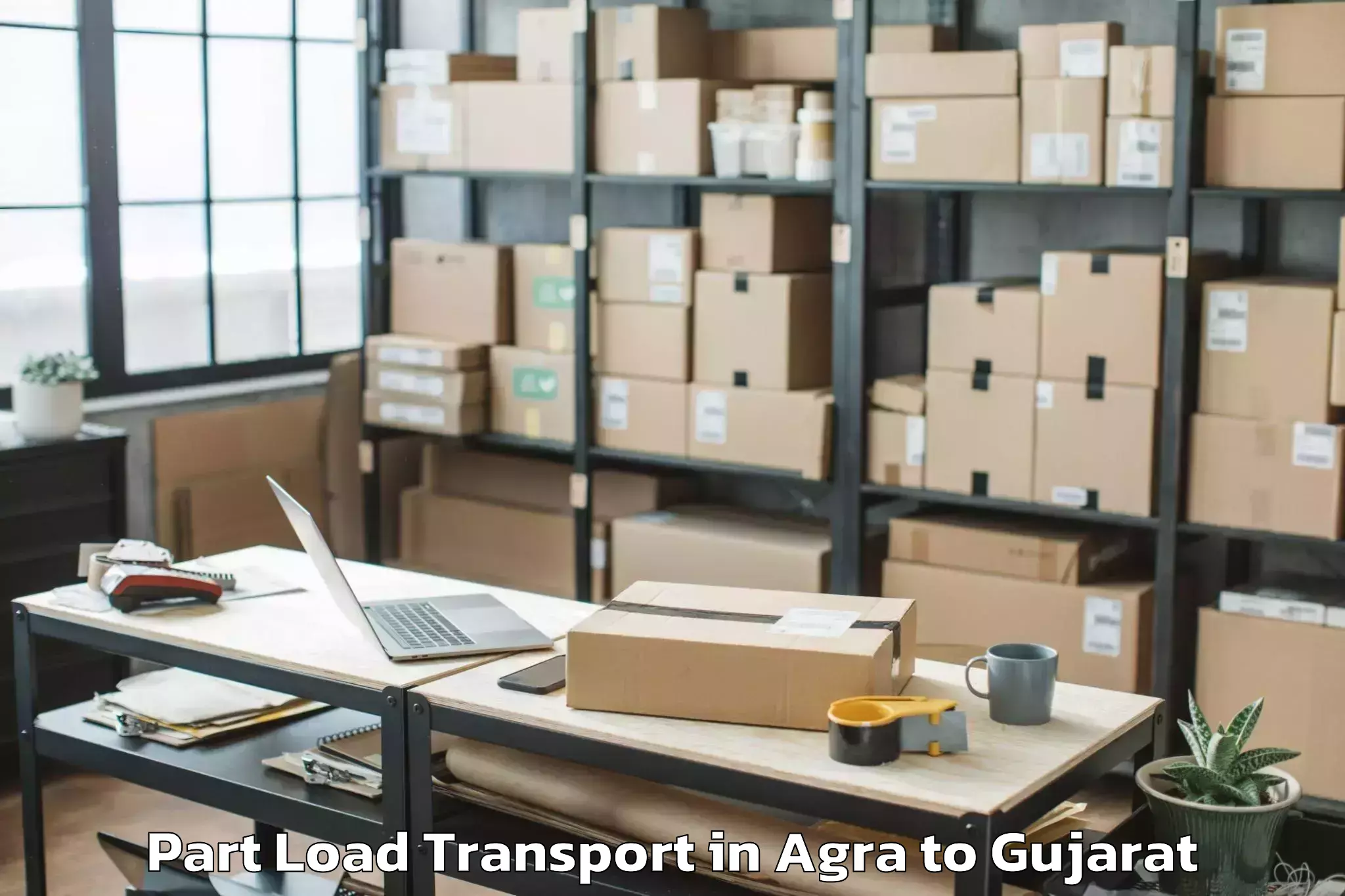 Reliable Agra to Valsad Part Load Transport